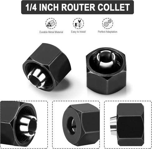 2610008122 كوليت جهاز التوجيه ذاتي التحرير 1/4 بوصة لبوش PR20EVS، قطع بديلة تناسب جهاز التوجيه بوش كولت، ملحقات جهاز التوجيه كوليت تشاك لجهاز التوجيه، مجموعة كوليت جهاز التوجيه (2 حزمة) in Kuwait