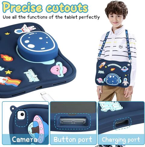 Coolden for iPad 9th/8th/7th Generation Case for Kids iPad 10.2 Case with Screen Protector Shoulder Strap Kickstand Cute Astronaut Heavy Duty Protective Cover for iPad Case 9th Generation 10.2 Inch in Kuwait
