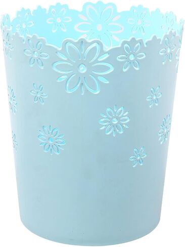 Wastebasket, Hollow Flower Shape Plastic Lidless Wastepaper Baskets Trash Can - M - Pink in Saudi Arabia
