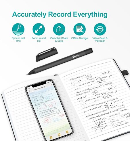 Angetube Smart Pen+Notebook: SmartPen مزامنة في الوقت الحقيقي لتخزين ورقمنة ومشاركة الملاحظات الورقية، قلم رقمي مثالي لتدوين الملاحظات واستخدام الرسم مع تطبيق Angetube Pen لنظامي Android وiOS in Kuwait