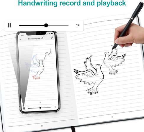 Angetube Smart Pen+Notebook: SmartPen مزامنة في الوقت الحقيقي لتخزين ورقمنة ومشاركة الملاحظات الورقية، قلم رقمي مثالي لتدوين الملاحظات واستخدام الرسم مع تطبيق Angetube Pen لنظامي Android وiOS in Kuwait