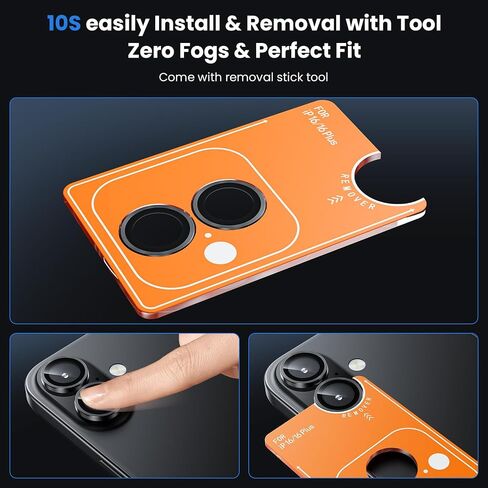 WSKEN for iPhone 16 Plus/iPhone 16 Camera Lens Protector - [Original Shooting Model] Shatterproof Ultra HD Tempered Metal Glass Camera Screen Protector Cover Film Accessories, Black Titanium in Saudi Arabia