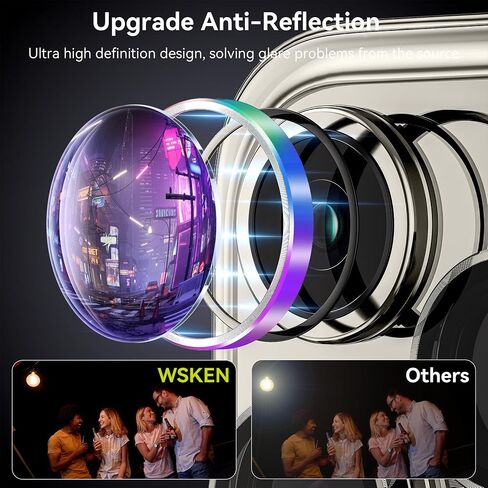 WSKEN for iPhone 16 Plus/iPhone 16 Camera Lens Protector - [Original Shooting Model] Shatterproof Ultra HD Tempered Metal Glass Camera Screen Protector Cover Film Accessories, Black Titanium in Saudi Arabia