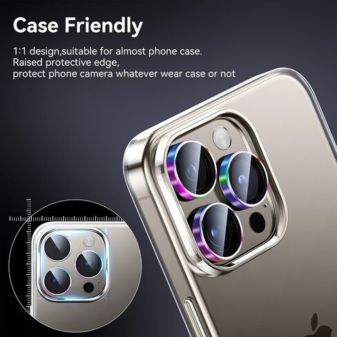 WSKEN for iPhone 16 Plus/iPhone 16 Camera Lens Protector - [Original Shooting Model] Shatterproof Ultra HD Tempered Metal Glass Camera Screen Protector Cover Film Accessories, Black Titanium in Kuwait