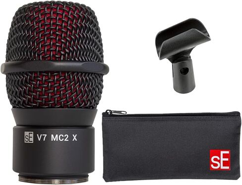 Liquid Audio sE Electronics V7 MC2 Mic Capsule for Sennheiser Wireless, Black Bundle w/Pig Hog PHM10 8mm Mic Cable Polishing Cloth in Saudi Arabia