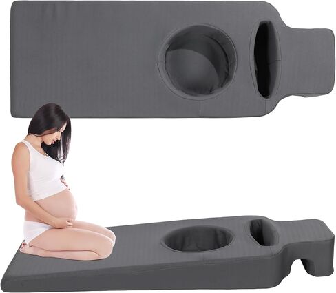 MABOZOO Foam Pregnancy Bed Cushion, Full Body Pregnancy Pillow Prenatal Pregnancy Positioning Bolster with Hole for Tummy, Maternity Belly Pillow for Stomach Sleeper in Saudi Arabia