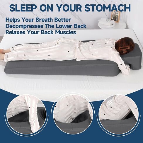 MABOZOO Foam Pregnancy Bed Cushion, Full Body Pregnancy Pillow Prenatal Pregnancy Positioning Bolster with Hole for Tummy, Maternity Belly Pillow for Stomach Sleeper in Saudi Arabia