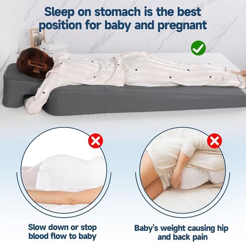 MABOZOO Foam Pregnancy Bed Cushion, Full Body Pregnancy Pillow Prenatal Pregnancy Positioning Bolster with Hole for Tummy, Maternity Belly Pillow for Stomach Sleeper in Saudi Arabia