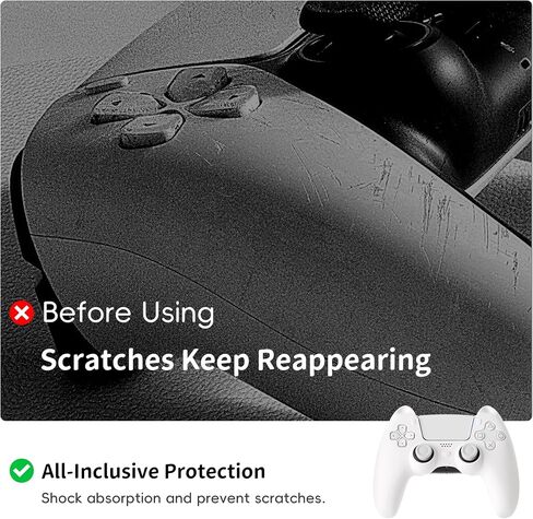 ELETIUO Cute Cat Ear Controller Silicone Case,Anti-Slip Soft Skin Controller Cover Compatible with Charging Station,Ergonomic Rubber Protector for PS5 Controller,White in Saudi Arabia