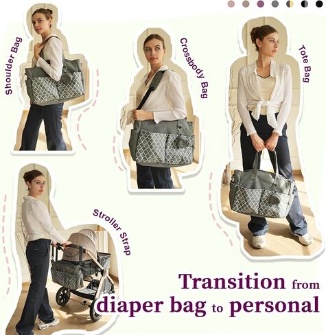 Baby Diaper Bag Tote for Girls and Boys with Pacifier Case, Large Tote Diaper Bag for Moms, Travel & Work, Stylish Mommy Bag for Hospital, Baby Shower Gifts, Black in Saudi Arabia