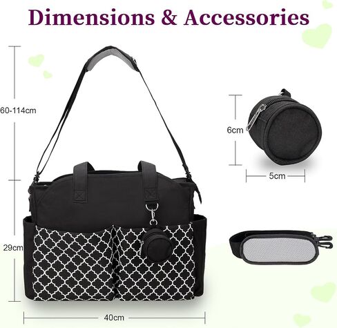 Baby Diaper Bag Tote for Girls and Boys with Pacifier Case, Large Tote Diaper Bag for Moms, Travel & Work, Stylish Mommy Bag for Hospital, Baby Shower Gifts, Black in Saudi Arabia