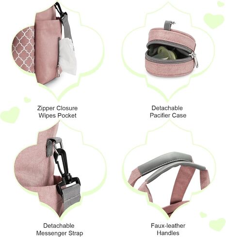 Baby Diaper Bag Tote for Girls and Boys with Pacifier Case, Large Tote Diaper Bag for Moms, Travel & Work, Stylish Mommy Bag for Hospital, Baby Shower Gifts, Black in Saudi Arabia