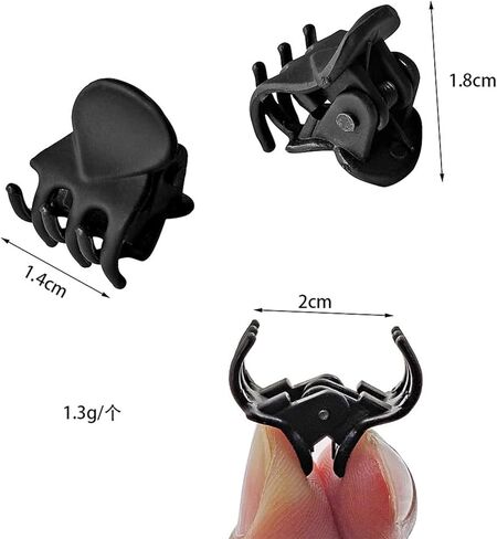 100 قطعة من مشابك الشعر الصغيرة للفتيات، مشابك مخالب صغيرة للنساء، مشابك مخالب صغيرة من البلاستيك الأسود مقاس 1 سم للأطفال، إكسسوارات شعر للنساء، مشابك شعر غير قابلة للانزلاق، مصممة للشعر الرقيق أو السميك، هدية جيدة in Kuwait