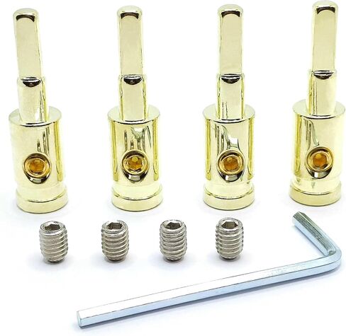 Terminal Connector Brass with Gold Plated 4 to 6 Gauge Amp Input Reducers for 4-6 Gauge Wire 4Pcs, Golden in Saudi Arabia