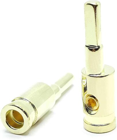 Terminal Connector Brass with Gold Plated 4 to 6 Gauge Amp Input Reducers for 4-6 Gauge Wire 4Pcs, Golden in Saudi Arabia