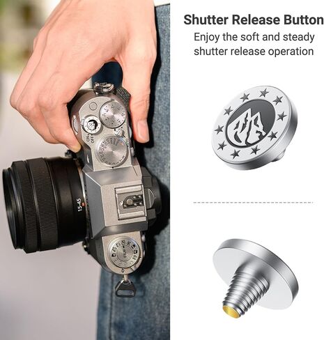 JJC Soft Shutter Release Button for Fujifilm X100VI XT50, Gold Aperture in Kuwait