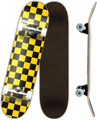 Yocaher Pro Skateboards Blank, Checker, Camo Professional Complete Skateboard 7.75" w/ 7Ply Maple Deck, Aluminum Alloy Truck, ABEC-9 Bearing, 54mm Skateboard Wheels, Concave Cruiser Trick Skateboard in Saudi Arabia