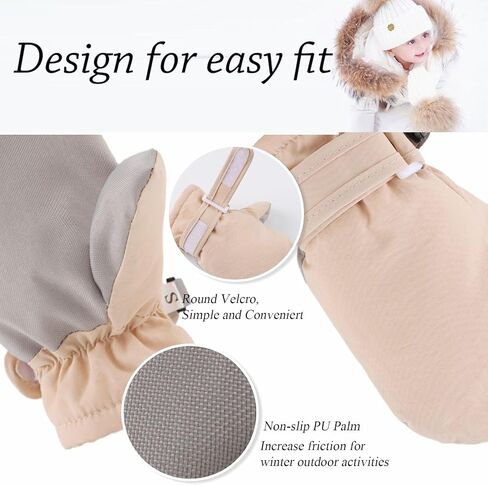 Toddler Winter Gloves Waterproof Baby Boys Mittens Fleece Girls Snow Gloves for Infant Kids Unisex Ski 6M-5T in Saudi Arabia