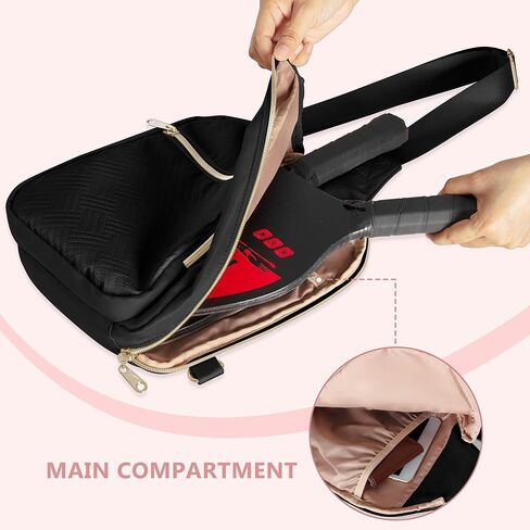 Pickleball Bag for Women, Pickleball Paddle Sling Bag, Pickle Ball Bag for Pickleball Accessories and Sport Gear (Patent Design) in Kuwait