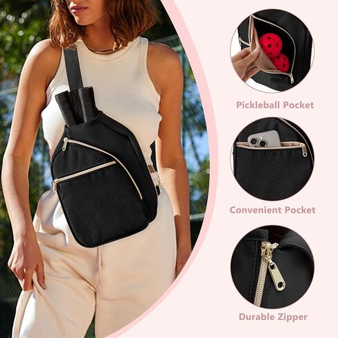 Pickleball Bag for Women, Pickleball Paddle Sling Bag, Pickle Ball Bag for Pickleball Accessories and Sport Gear (Patent Design) in Kuwait