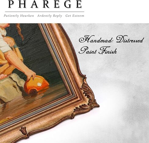 PHAREGE Vintage 5x7 Picture Frame, Ornate Gold 4x6 Picture Frame with Mat or 5x7 Photo Frame without Mat, Antique Decor for Tabletop or Wall Display, 1 Pack in Kuwait