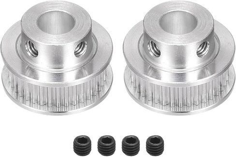 Timing Pulley Aluminium Synchronous Wheels with Screw [for 3D Printer 6mm Width Belts, CNC Machines] - 36 Teeth 10mm Bore/Silver Tone/2 Pcs in Saudi Arabia