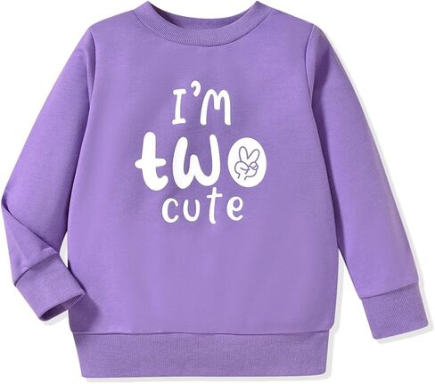 Toddler Girl 2nd Birthday Outfits Im Two Cute Sweatshirt 2 Year Old Birthday Girl Sweatshirt in Kuwait