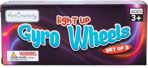 ArtCreativity Retro Light Up Gyro Wheels Set for Kids- Includes 6, 8.5 Inch Rail Twisters, Mesmerizing Spinning and Lighting Effects Design- Top Fun Gift for Boys and Girls in Saudi Arabia