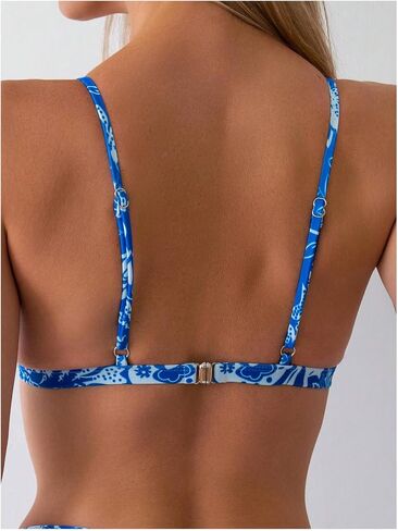 MakeMeChic Women's Floral 2 Piece Swimsuit Deep V Neck High Cut Bikini Sets Bathing Suit in Saudi Arabia