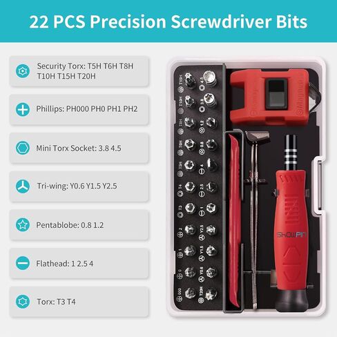 Showpin Mini Screwdriver Set for Computer: PC Electronics Laptop MacBook Repair Kit, Small Precision Tool Kit with Torx T5 T6 T8 for Technician IT DIY in Saudi Arabia