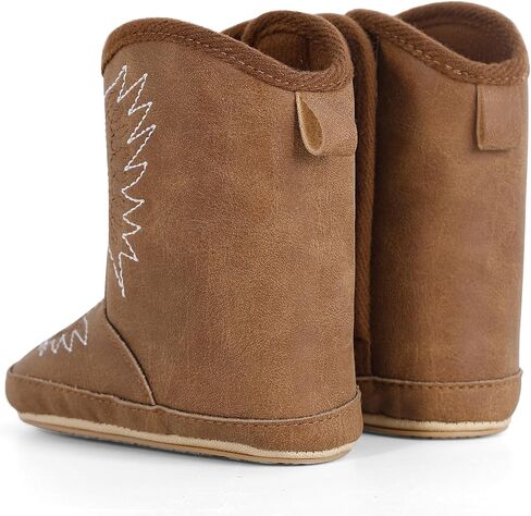 Infant Toddler Western Boots Cowgirl Cowboy Soft Rubber Sole Booties for Baby Girls Boys 3-18 Months in Saudi Arabia