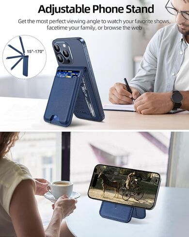 ExtreLife for Magsafe Wallet, Works with Apple Find My, 6 Cards Holder | Strongest Magnetic Wallet for iPhone 17/16/15/14/13/12 Series, for iPhone Wallet with Adjustable Stand, Vegan Leather, Black in Kuwait