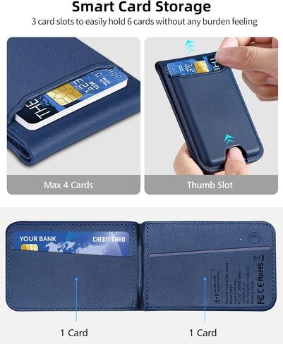 ExtreLife for Magsafe Wallet, Works with Apple Find My, 6 Cards Holder | Strongest Magnetic Wallet for iPhone 17/16/15/14/13/12 Series, for iPhone Wallet with Adjustable Stand, Vegan Leather, Black in Kuwait