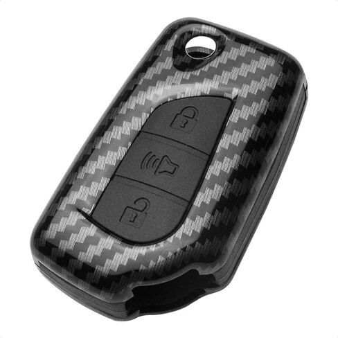 TANGSEN Flip Key Fob Case Compatible with Scion IM TC XB Toyota C-HR Corolla IM 3 Button Keyless Entry Remote Personalized Protective Cover Plastic Carbon Fiber Pattern Red Silicone in Kuwait