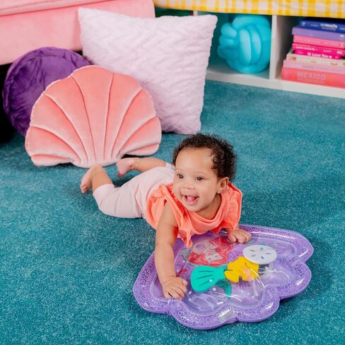 Bright Starts Disney Princess Ariel Tummy Time Water Mat, The Little Mermaid Sea Treasures, Purple, Baby Girl Newborn + in Saudi Arabia