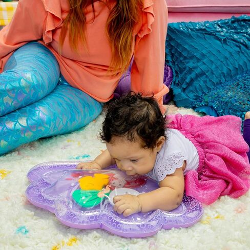 Bright Starts Disney Princess Ariel Tummy Time Water Mat, The Little Mermaid Sea Treasures, Purple, Baby Girl Newborn + in Saudi Arabia