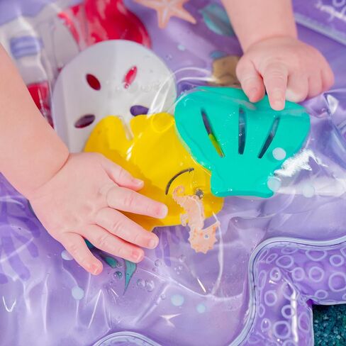 Bright Starts Disney Princess Ariel Tummy Time Water Mat, The Little Mermaid Sea Treasures, Purple, Baby Girl Newborn + in Saudi Arabia