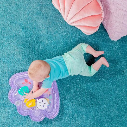 Bright Starts Disney Princess Ariel Tummy Time Water Mat, The Little Mermaid Sea Treasures, Purple, Baby Girl Newborn + in Saudi Arabia