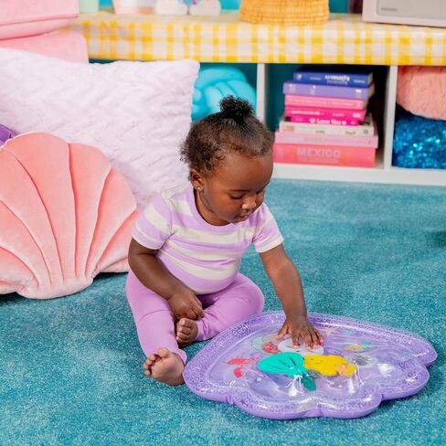 Bright Starts Disney Princess Ariel Tummy Time Water Mat, The Little Mermaid Sea Treasures, Purple, Baby Girl Newborn + in Saudi Arabia
