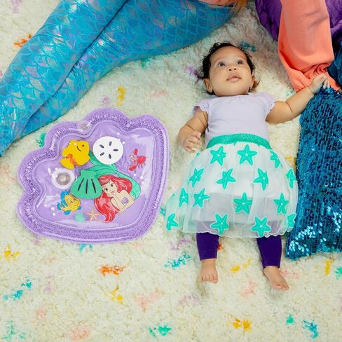 Bright Starts Disney Princess Ariel Tummy Time Water Mat, The Little Mermaid Sea Treasures, Purple, Baby Girl Newborn + in Saudi Arabia