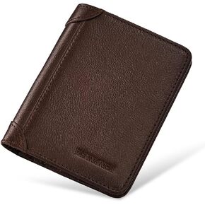 VANNANBA Trifold Wallet for Men RFID Blocking Leather Wallets,Large Capacity Wallet with Gift Box(Coffee)