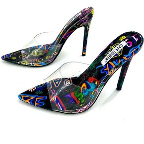 Cape Robbin Melrose Sexy Stiletto High Heels for Women, Transparent Booties for Women with Pointed Open Toe