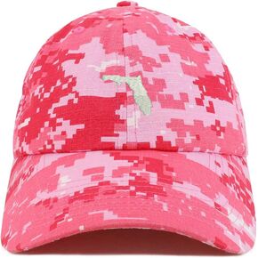 Trendy Apparel Shop Florida State Map Embroidered Soft Crown 100% Brushed Cotton Cap