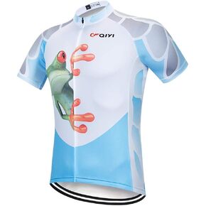 Mens Cycling Jersey Short Sleeves Funny Jerseys Quick-Drying Bike Shirt MTB Mountain Bike Shirt