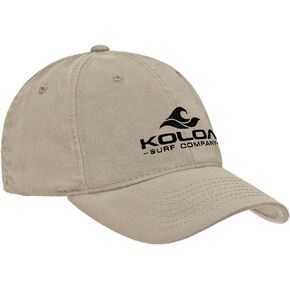Koloa Embroidered Wave Logo Unstructured Soft Hats. Low Profile Adjustable Caps