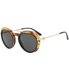 Giorgio Armani AR6055F - 302187 Sunglasses Gold/Black / Amber w/Grey Lens 54mm in Kuwait