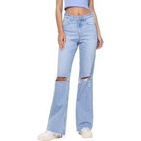 VERVET, 90'S Vintage Flare Jeans, Light Blue