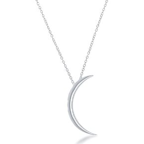 Beaux Bijoux Sterling Silver Crescent Moon Necklace for Women - 14k Gold Plated Silver Half Moon Necklace for Women - Moon Pendant Necklace