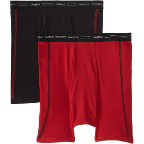 Hanes Men's Boxer Briefs Pack, Cotton Boxer Brief Underwear, Moisture-Wicking Sexy Boxer Briefs, 2-Pack (Colors May Vary)