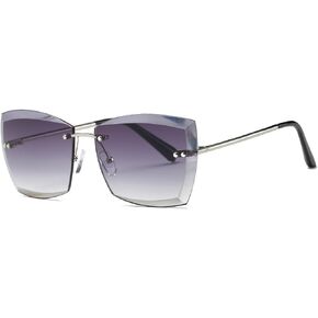 AEVOGUE Sunglasses For Women Oversized Rimless Diamond Cutting Square Glasses AE0528